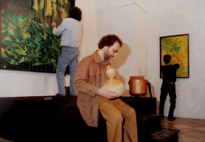   un momento della performance durante la mostra "èp-art " a Cavallino