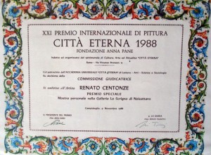 premio Città eterna, 1988, pergamena                               